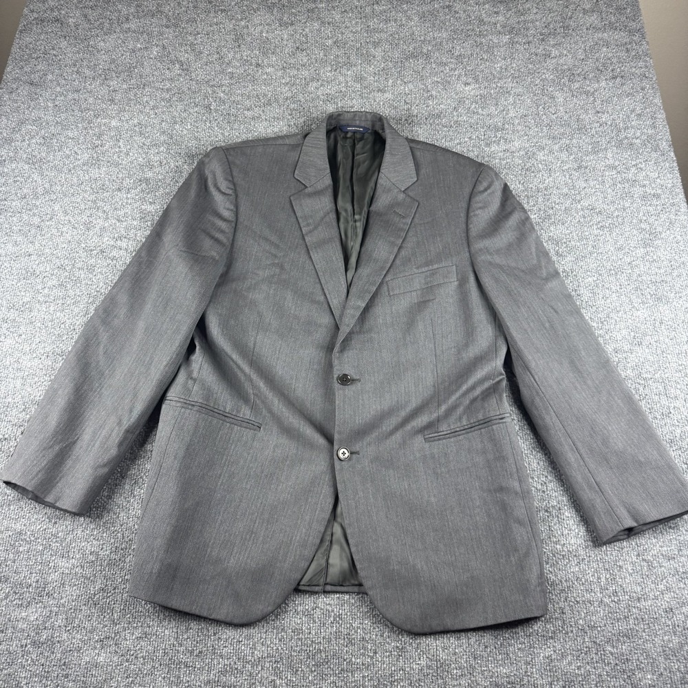 Brooks Brothers Blazer Mens 44" Gray Wool Jacket Sport Coat Career Modern